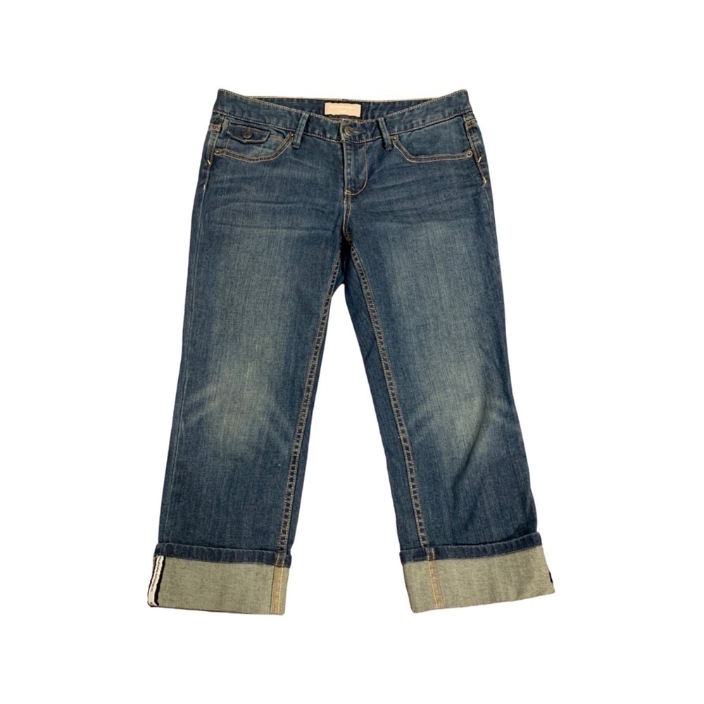 Banana Republic Dark Blue Denim Cropped Pants/Jeans Rolled Cuff/Pockets